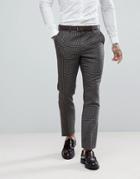 Asos Wedding Slim Suit Pants 100% Wool Houndstooth In Putty - Beige