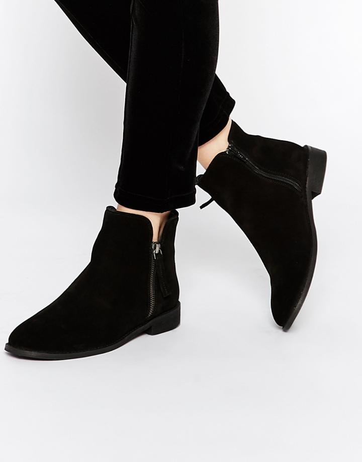 Asos Airwave Suede Ankle Boots - Black