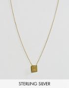 Asos Gold Plated Sterling Silver Solid Square Necklace - Gold