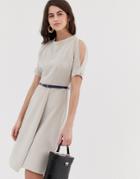 Closet A Line Open Shoulder Dress - Beige