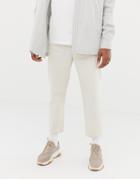 Asos White Skater Cropped Jeans In Ecru Denim