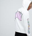 Crooked Tongues X Lucas Beaufort Hoodie With Back And Sleeve Prints In White - White