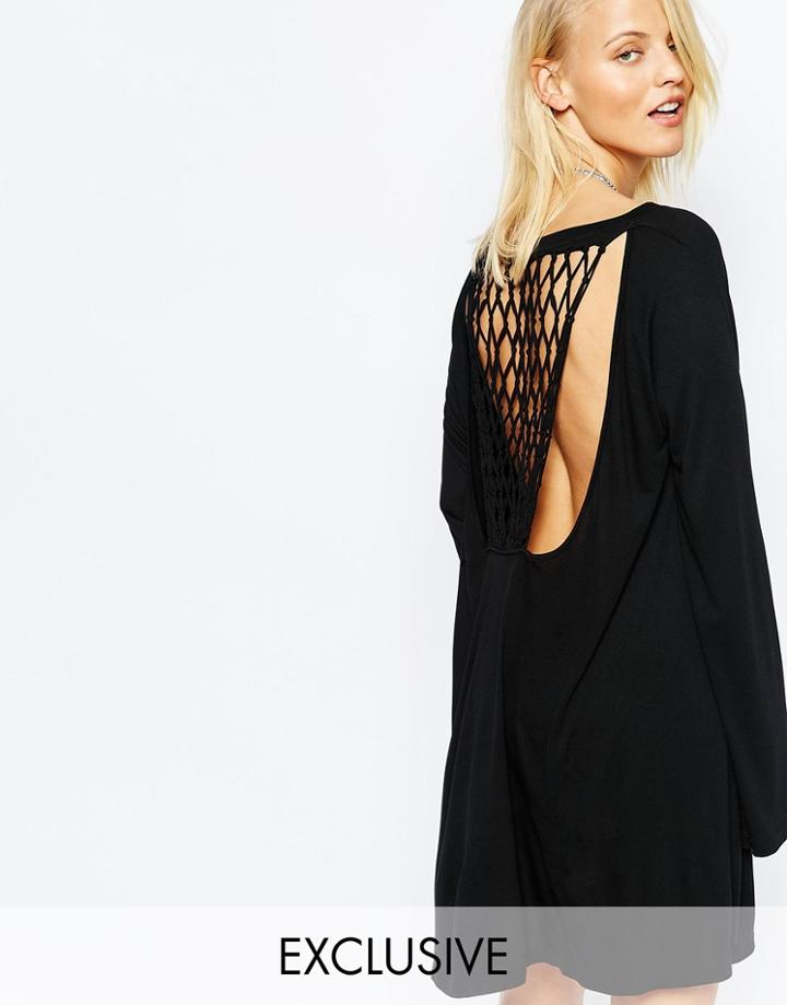 Religion Cage Back Dress - Black