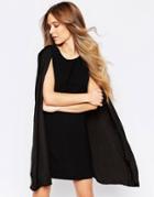 Liquorish Cape Dress - Black