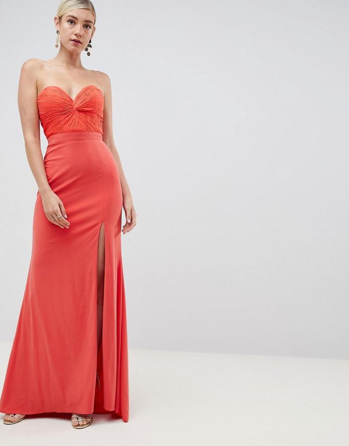 Jovani Thigh Split Maxi Dress - Orange