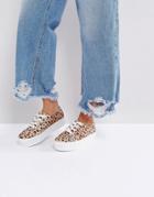 Monki Leopard Platform Sneakers - Brown