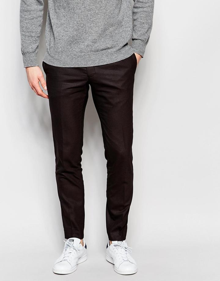 Jack & Jones Premium Textured Suit Pant In Slim Fit - Burgundy