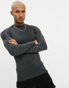 Hummel Tracker Seamless Long Sleeve T-shirt In Black Melange