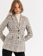 Vero Moda Checked Blazer With Belt