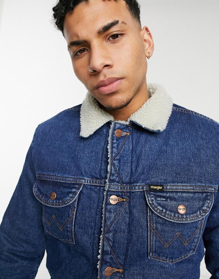 Wrangler Sherpa Denim Jacket-blues