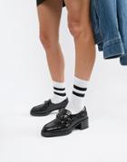 E8 By Miista Black Croc Patent Leather Heeled Loafers - Black