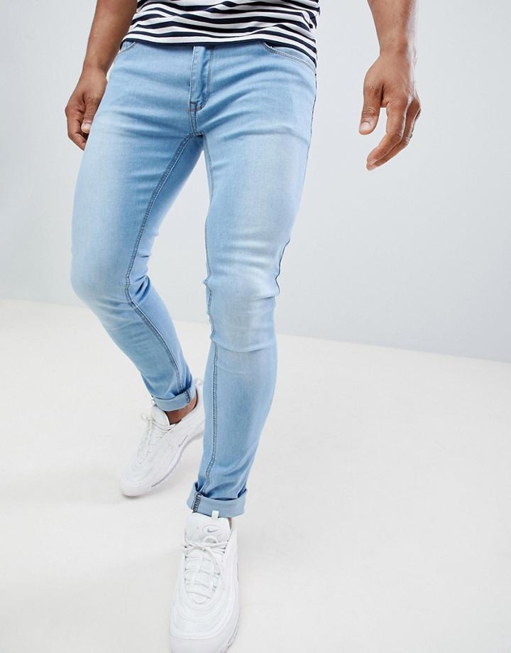 Soul Star Skinny Fit Jeans In Light Blue Wash - Blue