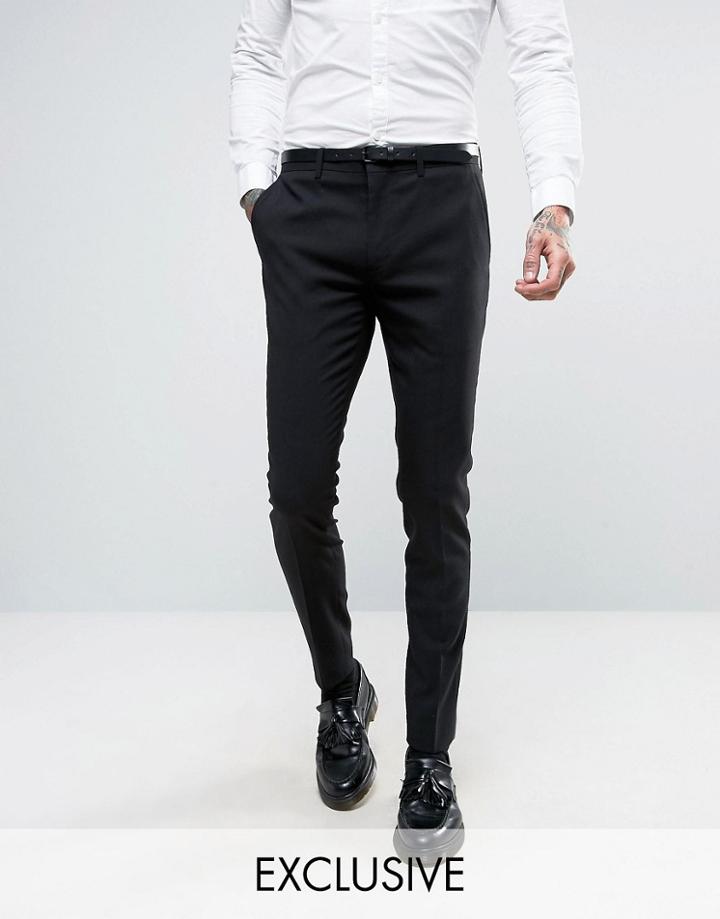 Only & Sons Super Skinny Suit Pants In Black - Black