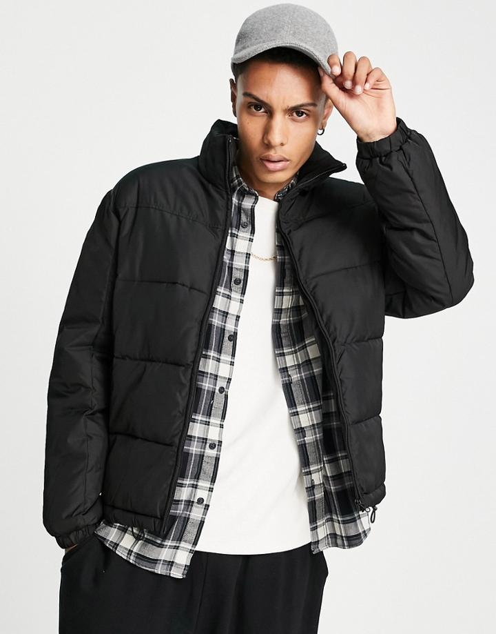 Selected Homme Puffer Jacket In Black