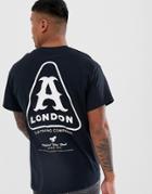 A London Kitemark Back Print T-shirt In Oversized Fit-black