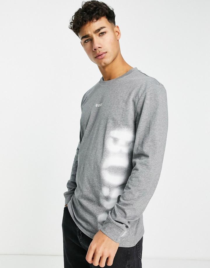 Boss Tecargo Long Sleeve Top In Gray