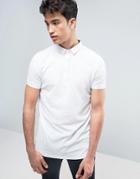 Brave Soul Polo Shirt With Bubble Effect - White