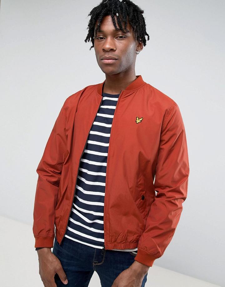 Lyle & Scott Long Sleeve Light Weight Bomber Jacket - Brown