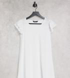 Yours Ruffle Shoulder Detail T-shirt In White