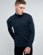 Lindbergh Sweater With Turtleneck In Navy - Navy