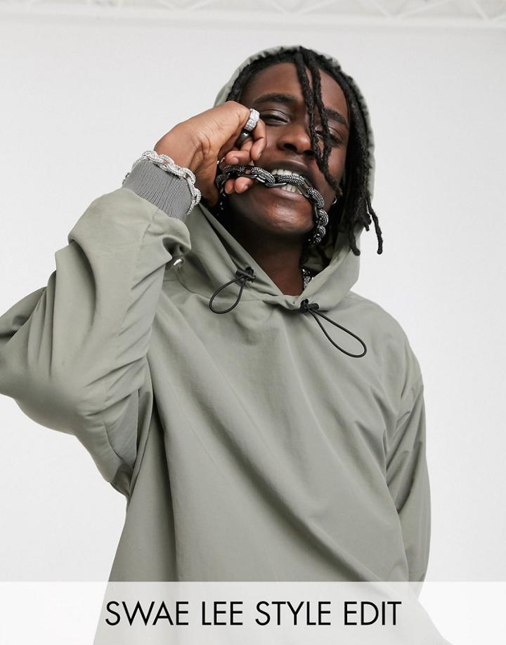 Asos Design Two-piece Oversized Hoodie In Tech Fabric