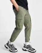 Jack & Jones Intelligence Slim Fit Technical Cargo Pants In Khaki-green