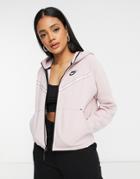 Nike Tech Fleece Zip Thru Hoodie In Light Pink