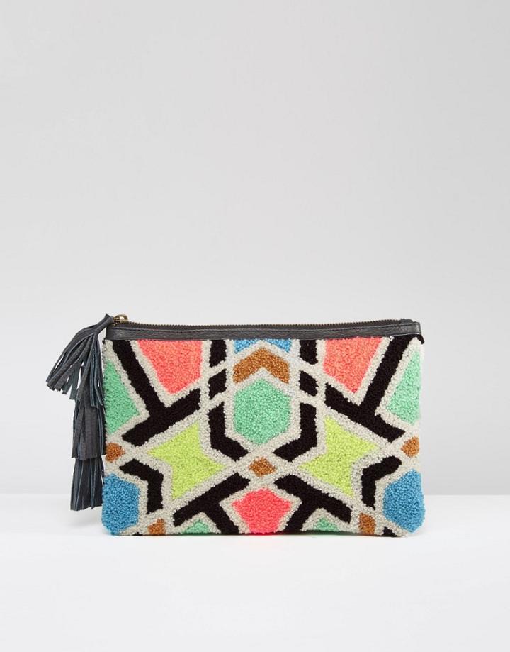 Cleobella Sunset Embroidered Clutch Bag - Multi