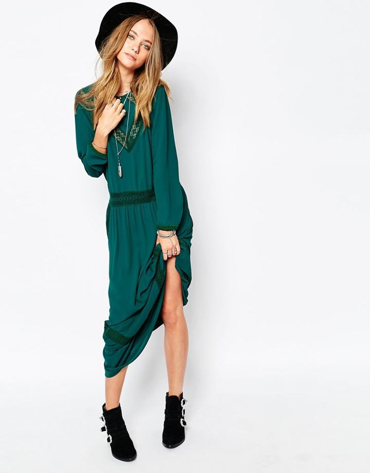 Gat Rimon Jalie Maxi Dress In Forest Green - Green