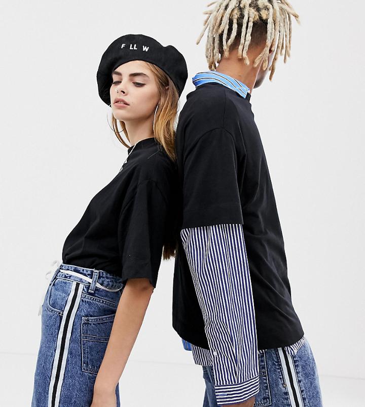 Collusion Unisex Regular Fit T-shirt In Black - Black
