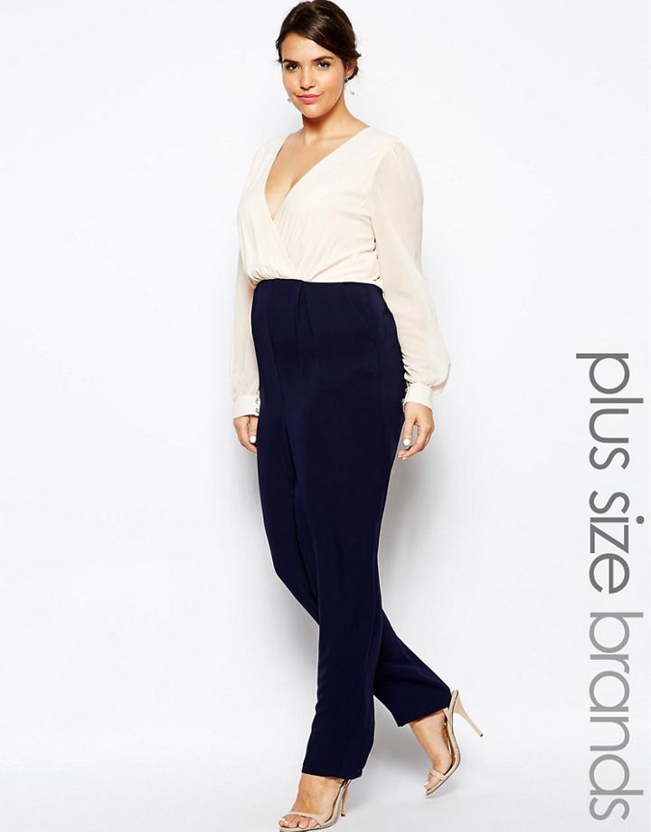 Little Mistress Color Block Jumpsuit - Black