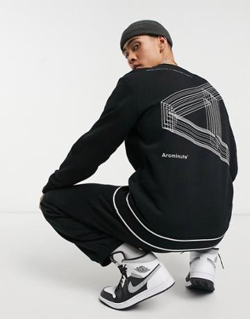 Arcminute Sweatshirt With Back Print In Black