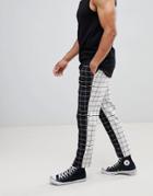 Asos Design Tapered Smart Trousers In Half & Half Check - Multi