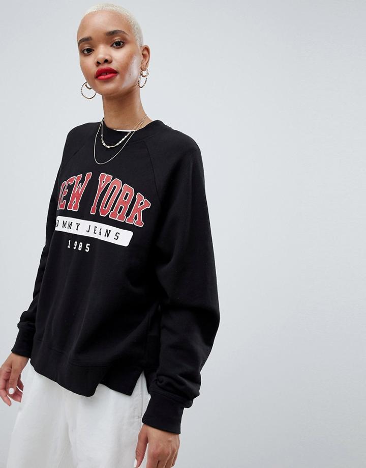 Tommy Jeans Sweatshirt With New York Logo - Black