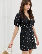 Moon River Spotty Mini Dress - Black