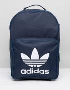 Adidas Originals Trefoil Logo Backpack In Navy - Blue