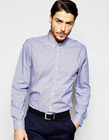 Ben Sherman Micro Gingham Shirt - Blue