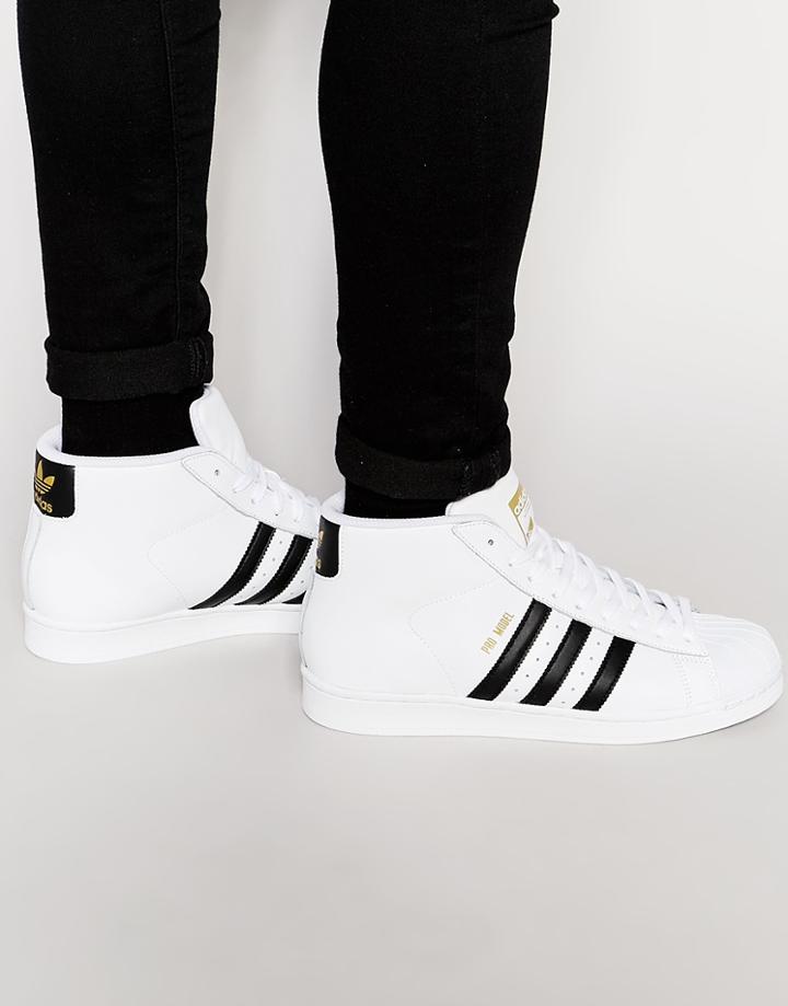 Adidas Originals Promodel Hi-top Sneakers - White