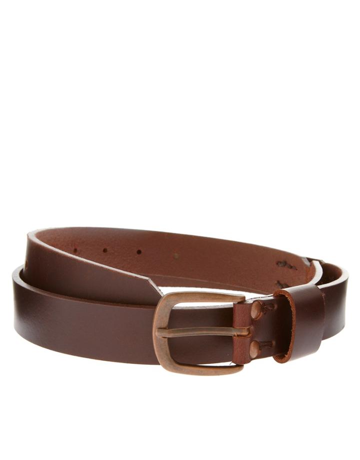Asos Stitch Link Belt - Brown