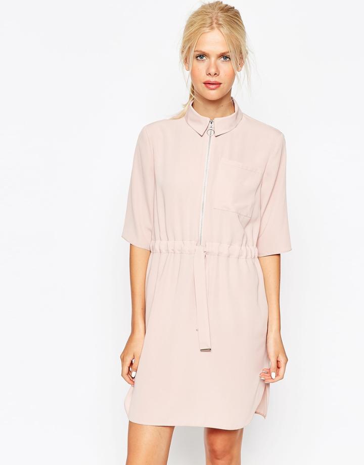 Asos Shirt Dress With Metal Zip - Black $42.00