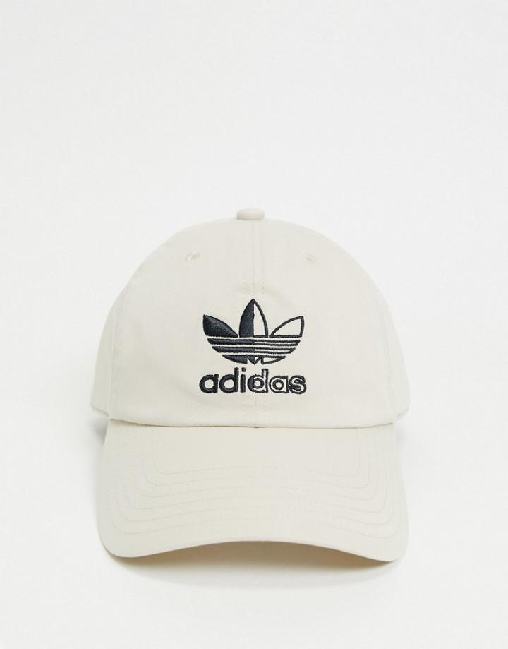 Adidas Originals Relaxed Split Trefoil Strapback Cap-white