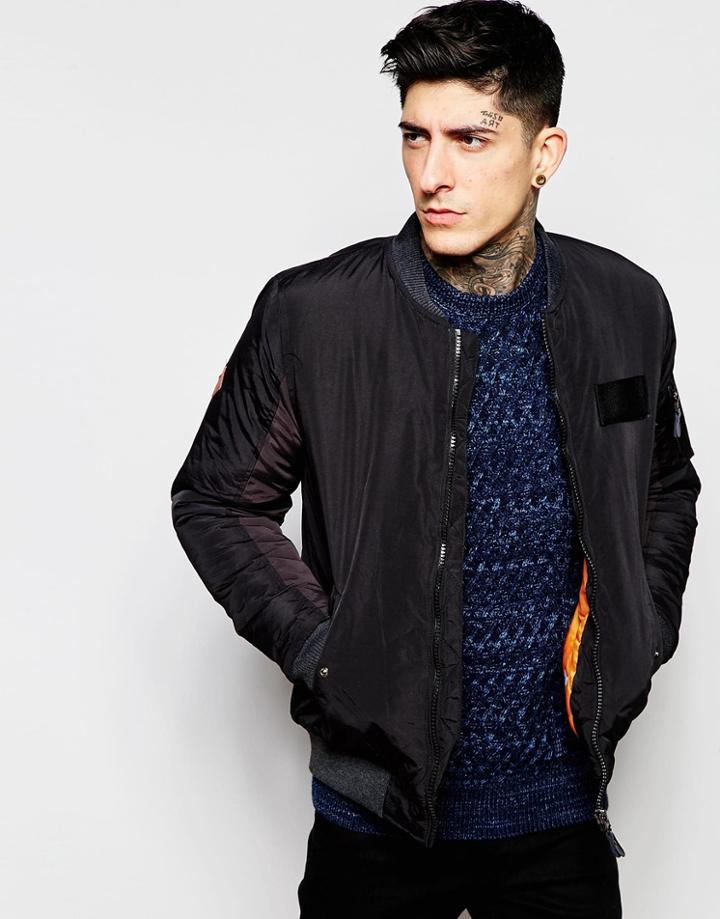 Bellfield Ma1 Bomber Jacket - Black