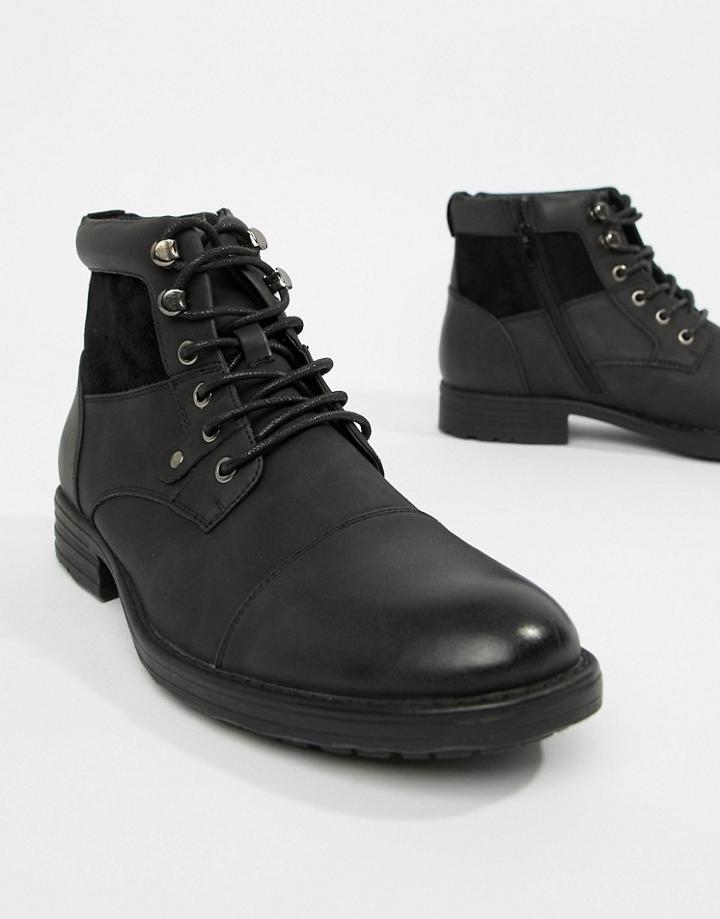 New Look Boots With Zip Detail In Black - Black