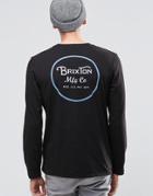 Brixton Long Sleeve T-shirt With Back Print - Black