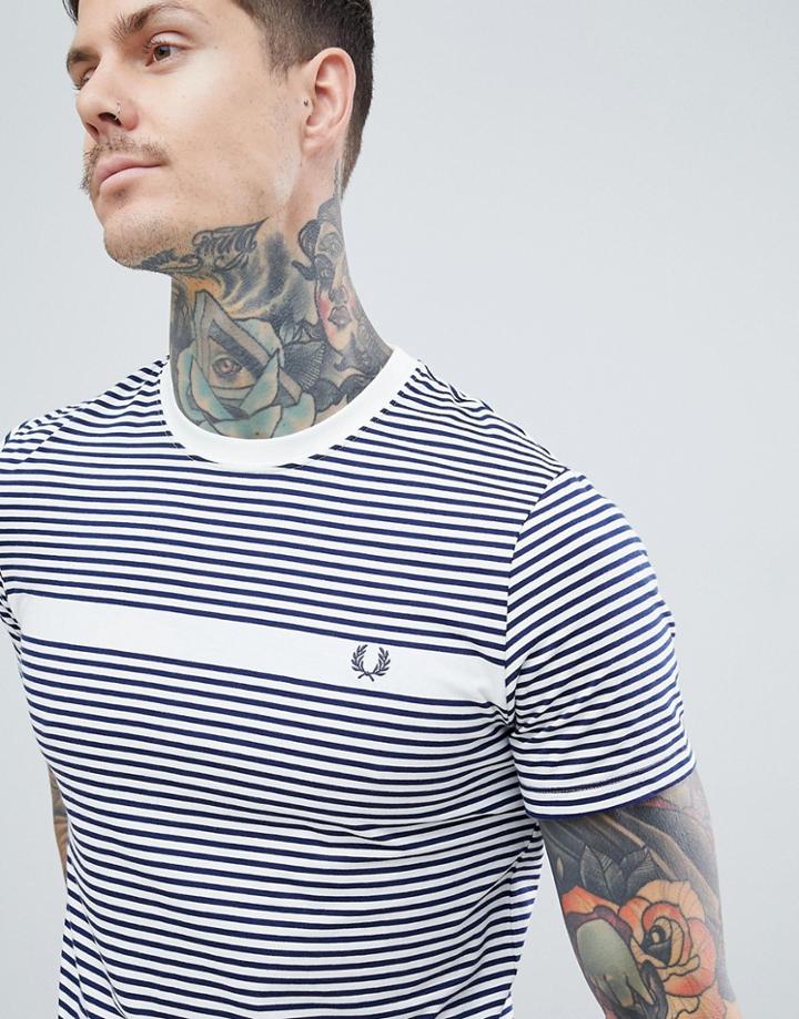 Fred Perry Fine Stripe T-shirt In White - White