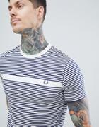 Fred Perry Fine Stripe T-shirt In White - White