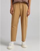 Bershka Wide Fit Jeans In Washed Brown - Part Of A Set