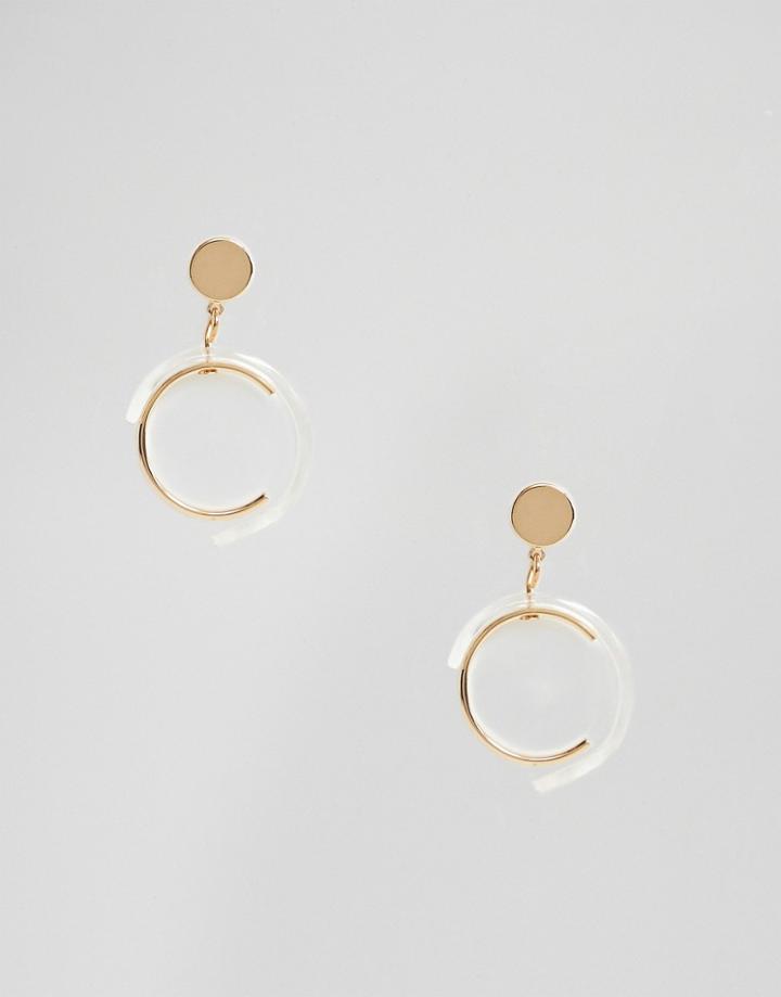 South Beach Half Moon Crescent Earrings In Resin - Gold