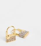 Asos Design 14k Gold Plated Hinge Hoop Earring In Padlock Design