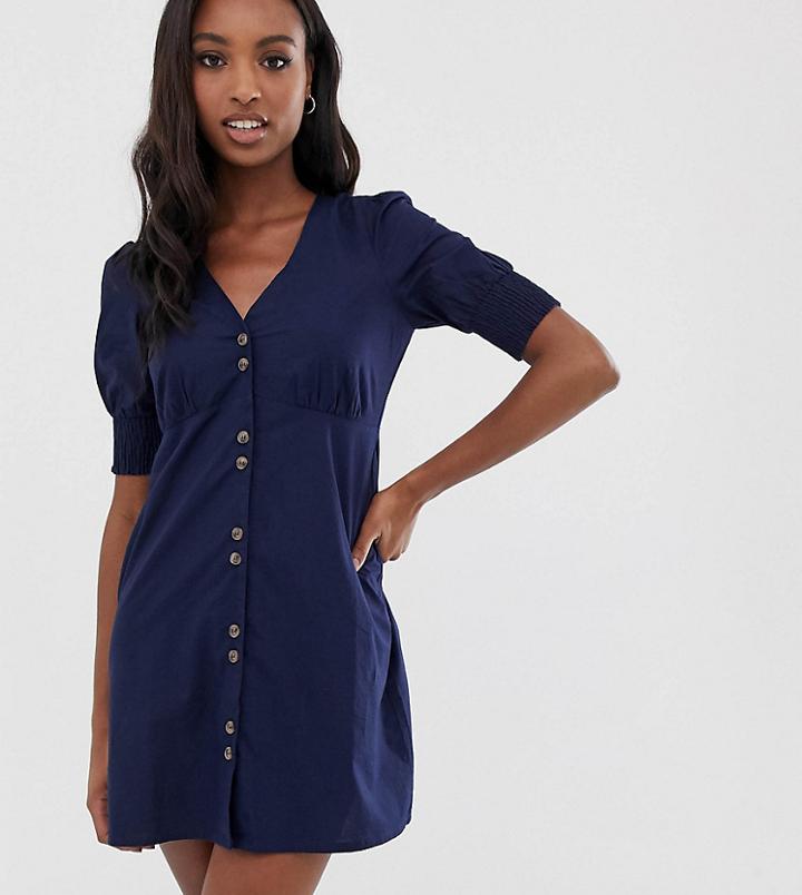 Vero Moda Tall Button Front Dress-navy